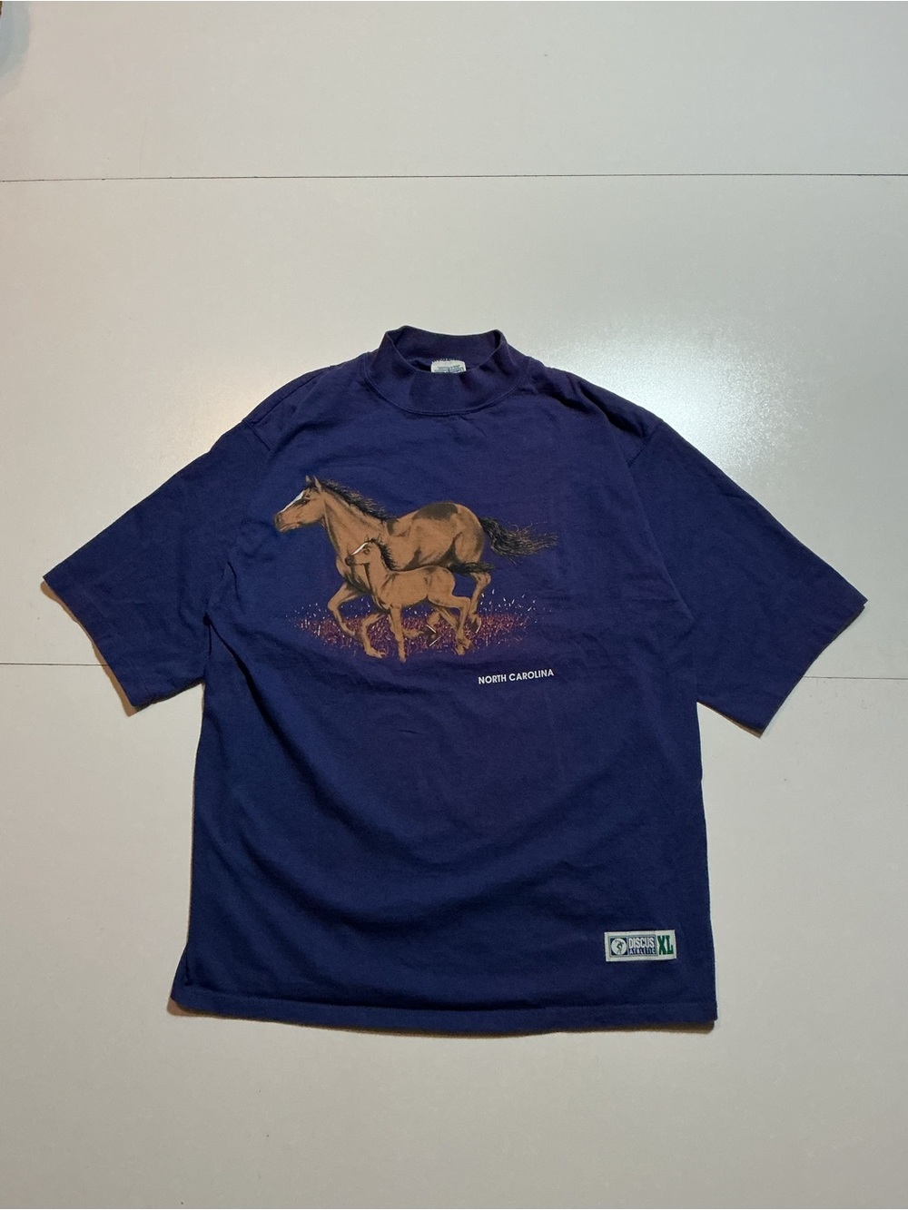 Vintage 90s Discus Athletic Tultex North Carolina Horses Equestrian T-Shirt